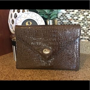 Genuine Leather Tortoise Clutch • Price Drop!!